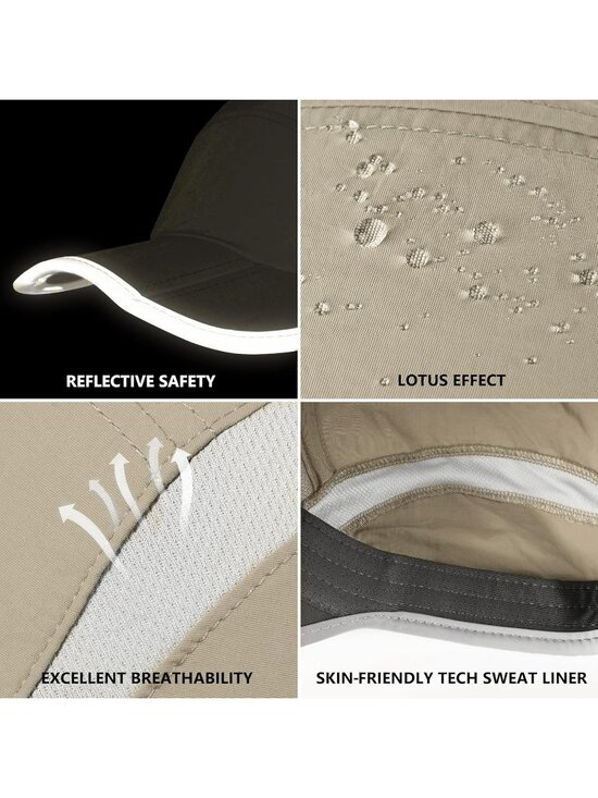 〽️Women Khaki Reflective Folding Hat Design UPF 50+ Sun Protection Sport Hats